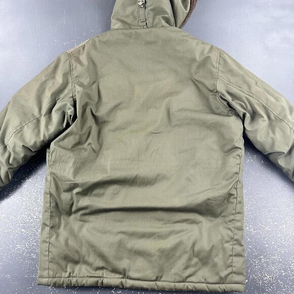 VTG LL Bean Field Jacket Men 44 Army Green Parka 50's 60's Quilt Lined Talon - Picture 9 of 10